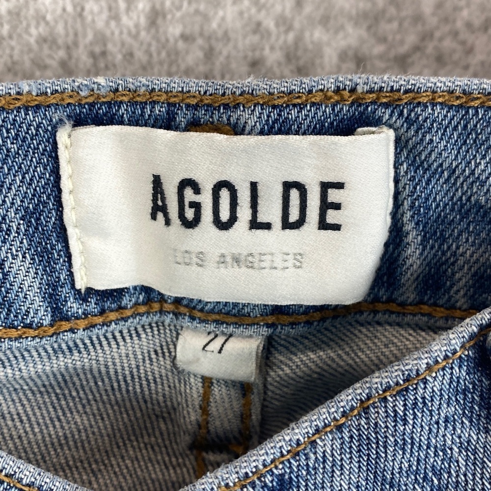 Agolde Nico slim straight jeans size 27 high rise button fly organic crop - Picture 5 of 12